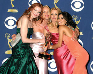 Marcia Cross, Nicolette Sheridan, Felicity Huffman and Eva Longoria at the Primetime Emmys 2005, Shrine Auditorium on September 18, 2005 in Los Angeles, CA