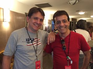 Keith Lockhart and Jordan Rich are backstage during a rehearsal for the Fourth of July celebration “Boston Pops Fireworks Spectacular.” 