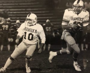 Marlboro Shamrocks teammates Patrick Caruso and Chris Kane on the field in the 1980s