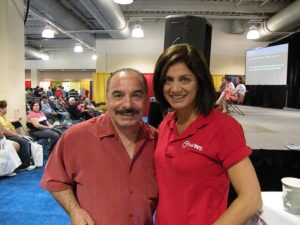 Frankie Imbergamo and WHDH-TV news anchor Kim Khazei pose together for a photo at the Health and Fitness Expo at Hynes Convention Center in Boston.