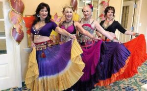 Silver Moon Gypsies belly dancers: (l to r) Gypsy Phillips, Anna Connors, Elaine Savoy and Alida Krumin