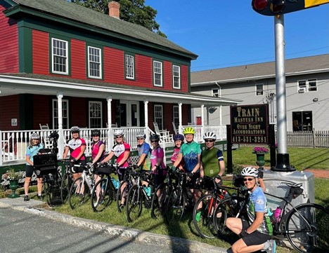 WCWC members pose in front of the Trainmasters Inn in Palmer ready to begin the second leg of their trek.
