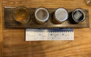 A flight of craft beers from Jack's Abby Craft Lagers in Framingham