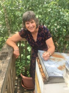 Helen Palmer with her bees.