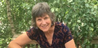 Helen Palmer with her bees.