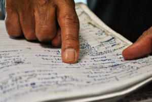 Harmesh Sharma has attained power lifting success in his 70s. Along the way, he’s kept meticulous notes on everything from the amount of weight he lifts, to the foods he eats.   Photo/Dakota Antelman