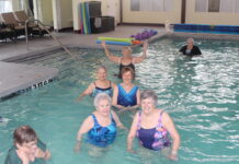 Unusual among area senior living communities, New Horizons at Marlborough features a heated indoor lap swimming pool that residents and their families use for recreation and exercise, including “watercise” classes. Photo/Submitted