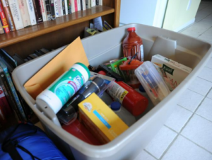 During cold-winter months, it is a good idea to prepare an emergency kit and place it in an easily accessible location in the event of a potential power outage. Photo/Zachary Kittrie (FEMA/Pritchard) National Archives Catalog