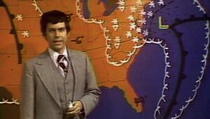 Harvey Leonard, then working at WHDH (Channel 7), was the only Boston meteorologist to correctly forecast the Blizzard of 1978.  Photo/Courtesy of WCVB