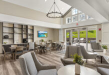 A spacious clubhouse is one of the amenities at Chauncy Lake, a Del Webb 55-plus community in Westborough. Photo/Submitted
