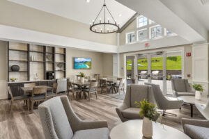 A spacious clubhouse is one of the amenities at Chauncy Lake, a Del Webb 55-plus community in Westborough.  Photo/Submitted