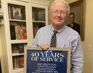 Richard Johnson, curator at the New England Sports Museum, was its first employee and recently celebrated his 40th work anniversary.