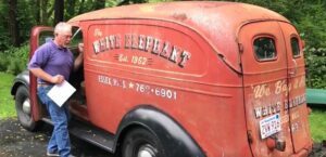 Rick Grobe closed his antiques store in Essex, but still visits homes in his 1937 Chevy panel truck to buy items he sells online. Photo/Submitted