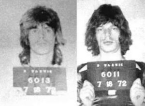 Mug shots of Keith Richards and Mick Jagger of The Rolling Stones after their 1972 arrest in Warwick, R.I.