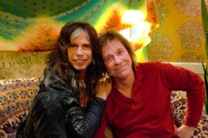 Alan has seen the career of Boston rock legends Aerosmith, and its lead singer Steven Tyler, here with Alan in 2012, go through several ups and downs over the years. 