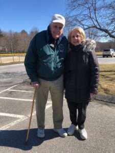 Eighty-eight-year-old Louise and 93-year-old Bill Landen of Westborough partially attribute their longevity to daily walks they take together.Photo/Nance Ebert