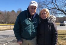 Eighty-eight-year-old Louise and 93-year-old Bill Landen of Westborough partially attribute their longevity to daily walks they take together. Photo/Nance Ebert