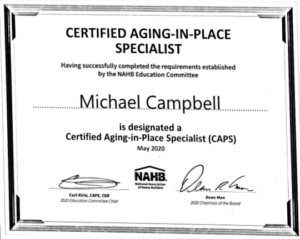 Owner Michael Campbell has been certified as an aging-in-place specialist to help customers safely stay in their homes comfortably and for much longer.Photo/Submitted 