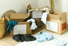 Having a plan, including sorting items into piles to keep, donate, or throw out, can help simplify and speed up the decluttering and organization of your home.