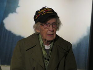 Russell Phipps arrives at the American Heritage Museum in Hudson on Dec. 29. The WWII veteran turned 101 the day before.