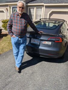 “It is so much fun to drive an electric,” says Shrewsbury resident Ed Fanjoy, of his Tesla Model 3 Long Range, which has an autopilot feature, a version of cruise control with automatic steering, braking and acceleration. “It’s like having a front row seat in an easy chair.”