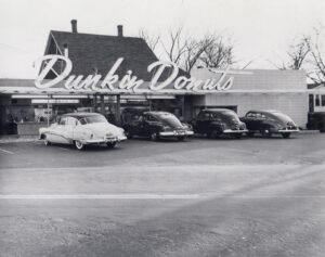 The first Dunkin’ Donuts location opened in 1950 in Quincy, and despite numerous renovations over the years, it remains open around the clock today.