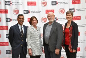 Framingham Heart Study Principal Investigator and Director Vasan Ramachandran, MD, FACC, with Investigators Joanne Murabito, MD, Martin Larson, SD, and Emelia Benjamin, MD, ScM.

Photo/Submitted
