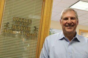 Mayor Arthur Vigeant will wrap up a 30-year career in municipal government this fall.Photo/Maureen Sullivan
