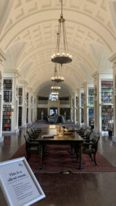 The quiet reading room showcases the Boston Athenæum’s opulence from an earlier time.Photo/Sandi Barrett
