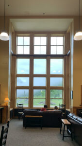The Highland Center’s great room offers beautiful views and a nice place to relax before, after, or instead of venturing out into the cold.Photo/Sandi Barrett
