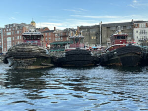 Tug boats are an emblematic sight in Portsmouth’s busy working waterfront.Photo/Sandi Barrett 