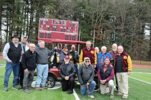 The championship-winning 1973 football team gather on Dec. 1, 50 years after defeating East Longmeadow to win the Super Bowl and finish undefeated. (Photo/Evan Walsh)
