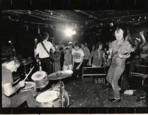 Boston band The Young Snakes, including future ‘Til Tuesday member Aimee Mann at right, playing The Rat in 1981.Photo/Wikimedia Commons/David Henry 