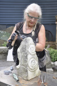 Natick artist Karin Stanley’s sculptures are on display in healing gardens, institutions, and numerous private collections around the world.Photo/Deborah Burke Henderson