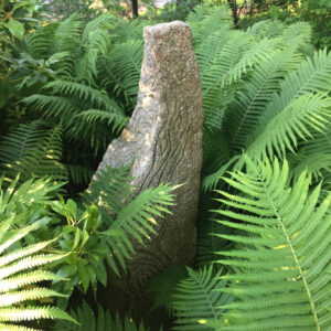 Natick artist Karin Stanley’s Crescent Moon Celtic Stela monolith.Photo/Submitted