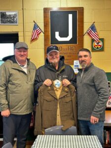 Ralph Metcalf's U.S. Army Air Corps uniform and grandsons Eric and Brian at Parham Airfield Museum