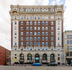 Historic Hotel Bancroft building in Worcester, Massachusetts, a luxury apartment complex