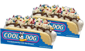 Cool Dog ice cream treats with sprinkles and chocolate topping.