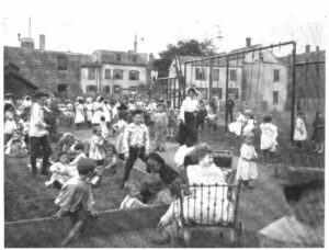 The concept of building public playgrounds began in Boston in 1886.
