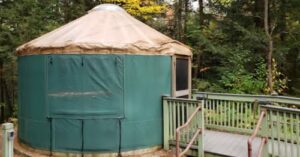 There are a variety of places to rent a yurt in Massachusetts for a more comfortable outdoors experience.