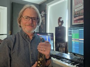 Trumpet and piano player George Oldziey is also a composer who has scored documentaries for the Discovery and History channels and popular video games.