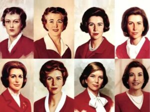 The fictional Better Crocker character used by General Mills to promote its baking products and cookbooks changed significantly in appearance over the years as hairstyles and fashions evolved.Photo/Courtesy of General Mills