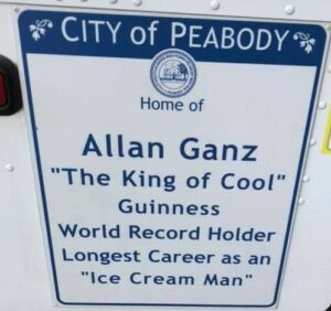 Allan Ganz’s ice cream truck proudly proclaimed his status in the Guiness World Records.