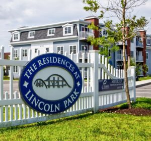 The Residences at Lincoln Park, complete with a roller coaster on the community’s logo, is an apartment complex that was developed on the site of the former amusement park.