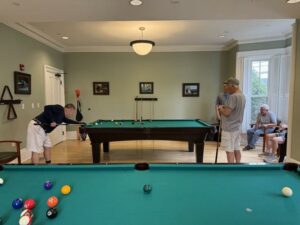“I think something like this, it’s really a great thing for elderly guys especially,” says Will Kirkpatrick of the Hudson Senior Center’s billiards team.