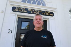 Steve and Lori Belfiore opened the Uncommon Cow, their second restaurant, an ice cream and coffee café on the historic Grafton Common, in 2023.Photo/Evan Walsh 