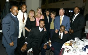 Burton Family in 2003 with New England Patriots owner Robert Kraft