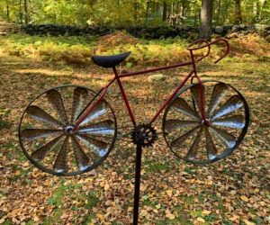 A bicycle sculpture at Howie Davidson’s house