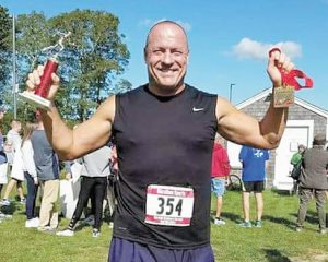 Larry Gamst at the 2017 Harwich Cranberry Harvest Half Marathon