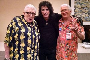 (l to r) Singer and toy dealer Chris Farlowe, heavy metal musician Alice Cooper, and Gary Sohmers Photos/submitted